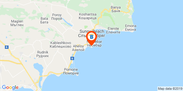 Местоположение на Вили в комплекс Белите къщи - Несебър