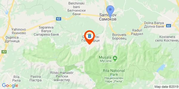 Местоположение на Бунгала във Вилно селище Ски-писта - село Говедарци - Самоков