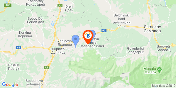 Местоположение на Къща за гости Мурите - Сапарева Баня