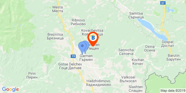 Местоположение на Трите къщи - село Лещен - Гоце Делчев