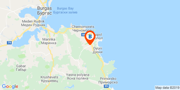 Местоположение на Къща за гости Морски хоризонти - село Равадиново - Созопол