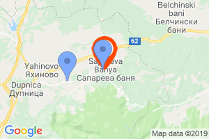Местоположение на Къща за гости Фентъзи Център - Сапарева баня
