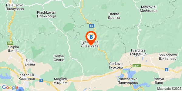 Местоположение на Къща за гости Приятели - село Лява река - Гурково - Стара Загора
