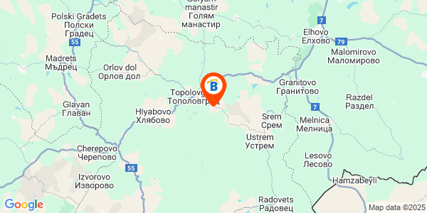 Местоположение на Къща за гости с механа Сакар Планина - село Орешник - Тополовград
