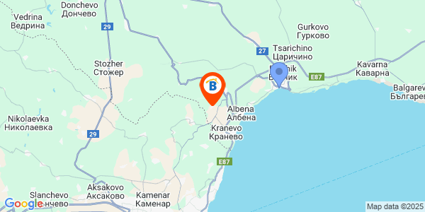 Местоположение на Вила Аура - село Рогачево - Балчик