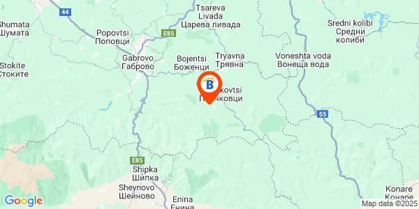 Местоположение на Къща за гости Ножери - село Ножерите - Трявна