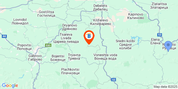 Местоположение на Къщи за гости Живата гора - село Горен Еневец - Велико Търново