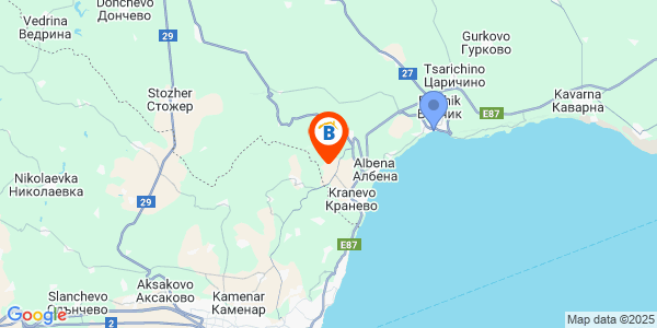 Местоположение на Вила Поемия - село Рогачево - Балчик