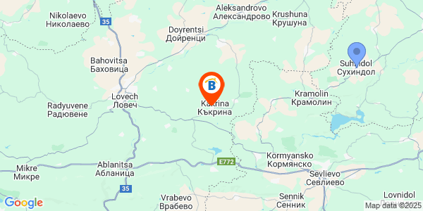 Местоположение на Къща за гости Къкрина Хилс - село Къкрина - Ловеч