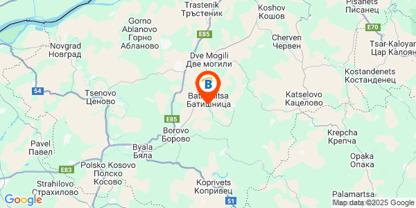 Местоположение на Къща за гости Вила Добреви - село Батишница - Русе