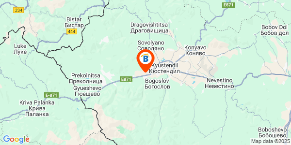 Местоположение на СПА къща за гости Каза Роза - село Горна Брестница - Кюстендил