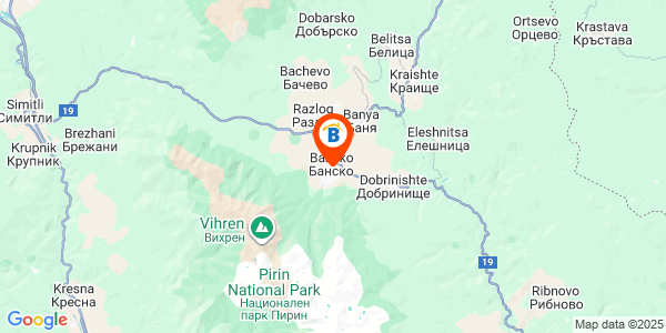 Местоположение на Шале Яница - Банско