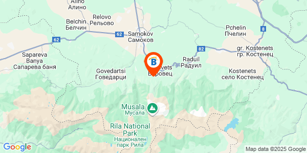 Местоположение на Finish Line Guest House And Food - к.к. Боровец