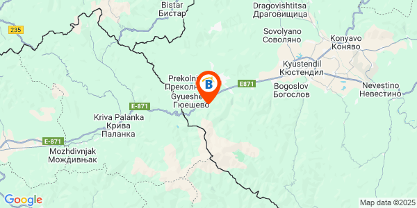 Местоположение на Къща за гости Жабата - село Каменичка Скакавица - Кюстендил