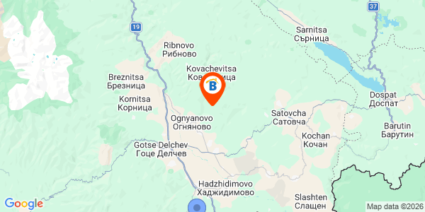 Местоположение на Комплекс Къщи за гости Родопски Кът - село Лещен - Гоце Делчев