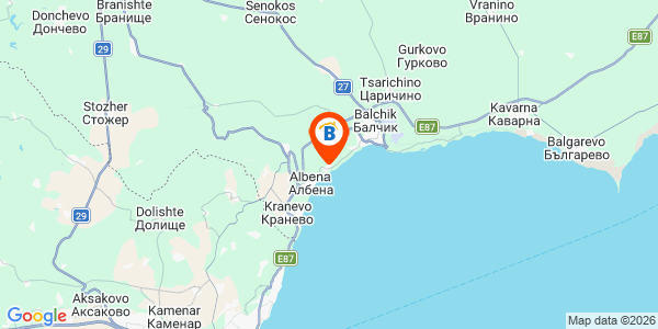 Местоположение на Вила Аруба - Балчик