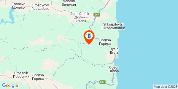 Местоположение на ЕКО Комплекс Албиция - село Господиново - Варна